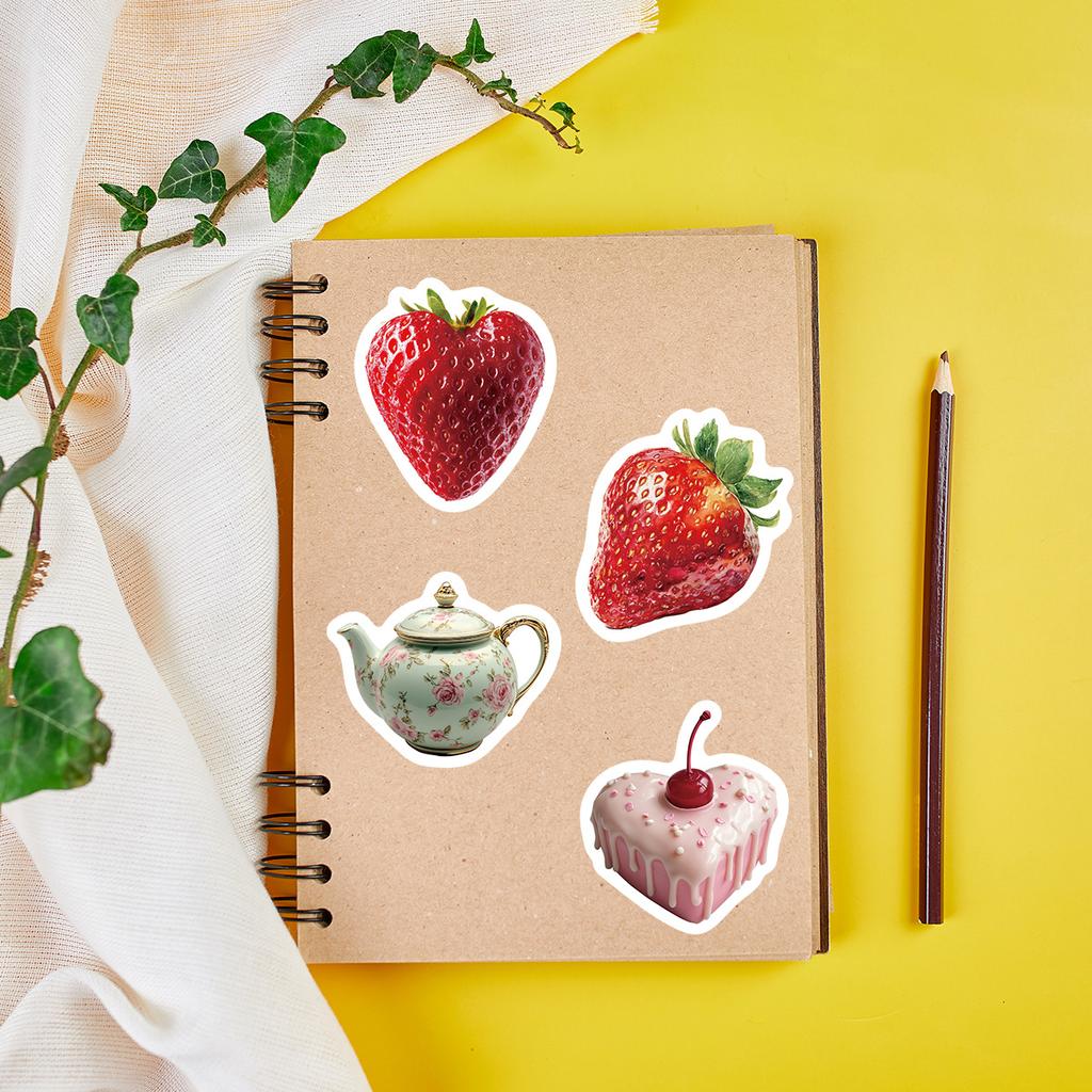 50-100 PCS Strawberry Graffiti Stickers Waterproof Cute Fresh Decals for Water Bottle Laptop Notebook Scrapbook Home Decor