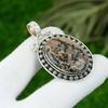 925 Silver Natural Honey Dendrite Opal Daughter Birthday Bezel Pendant Jewelry