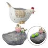 Resin flowerpot with artistic bird figure designed for garden and indoor plant decoration weather resistant and