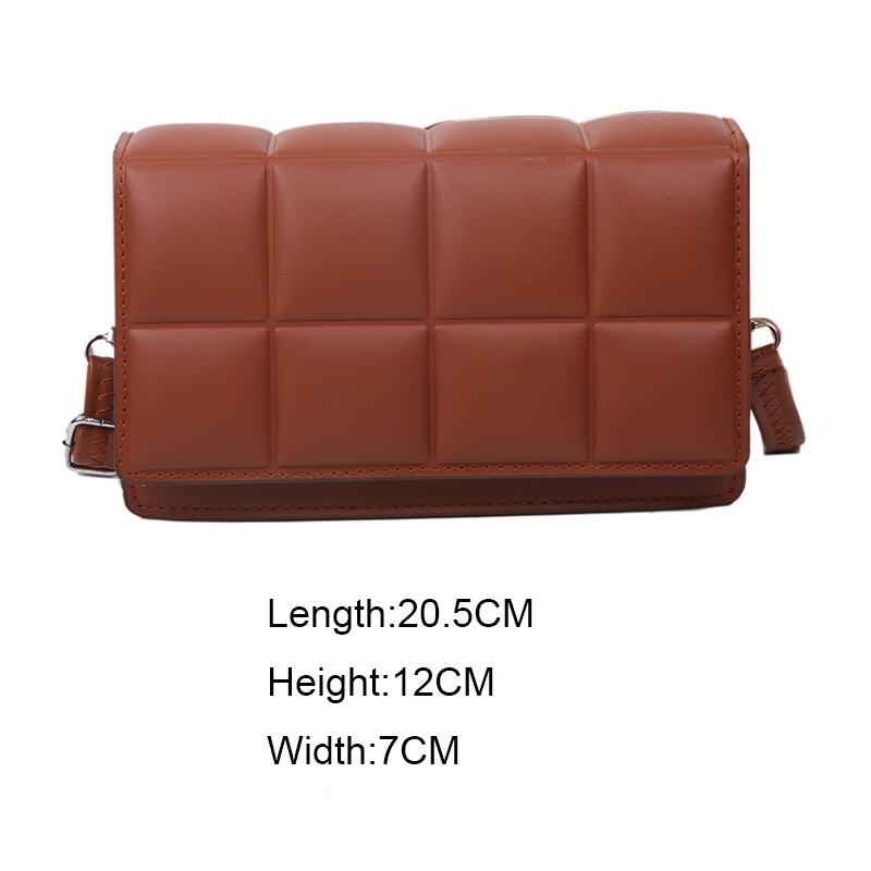 Women Plaid PU Leather Small Square Shoulder Crossbody Purse