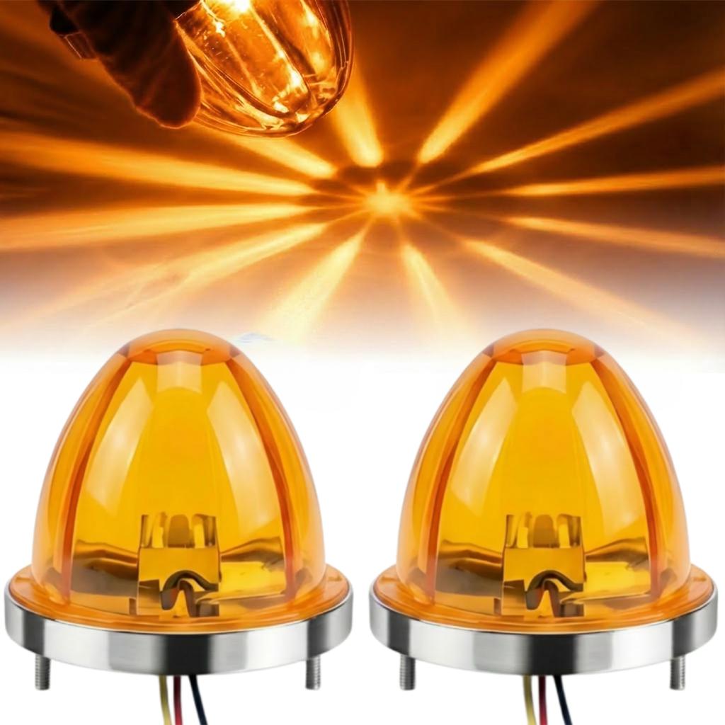 2PCS Watermelon Lights LED Side Marker Indicator Turn Signal Brake Lamp Semi Truck Trailer Under Glow Wheel Lights For Truck