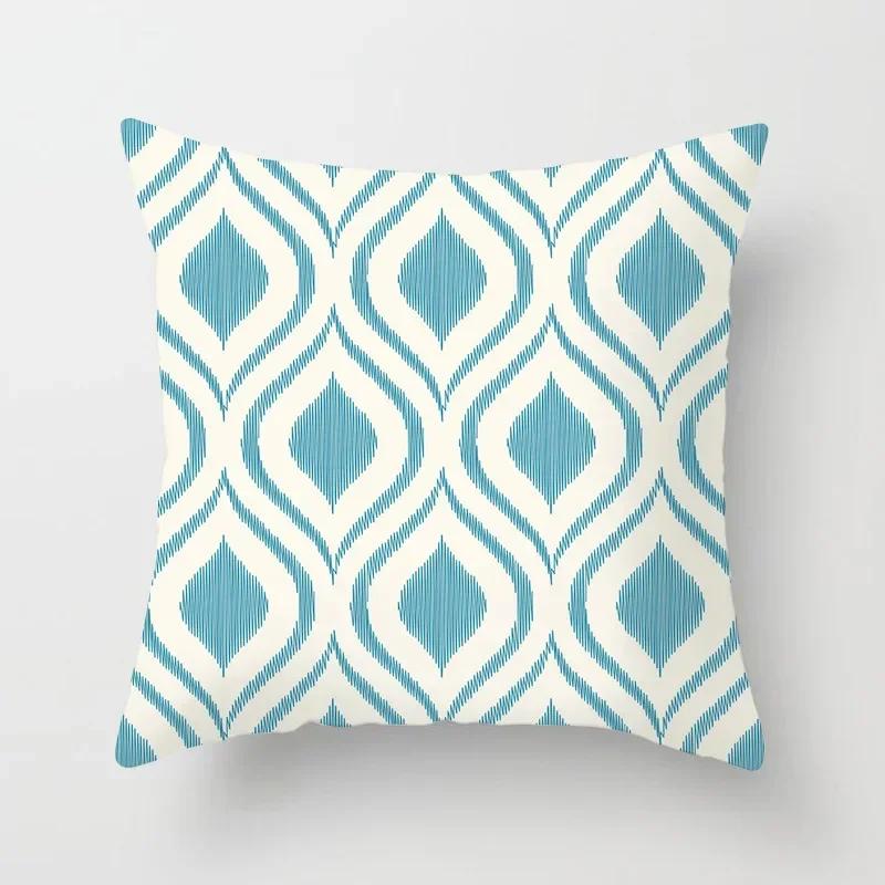 Hot Sale Light Blue Nordic Cushion Covers Modern Geometric Decorative Pillows Cover Sofa Bed Couch Throw Pillows Case Home Decor