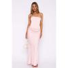 Women's Strapless Midi Dress Slim Fit Elastic Waist Sexy Satin Corset Bodycon Dress Solid Ruched Wedding Guest Evening Gown