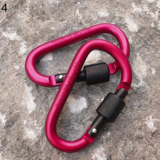 Aluminum Alloy Carabiner D-Ring Shape Key Chain Clip Hook Camping Outdoor Buckle