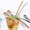 Colorful 304 Stainless Steel Tea Drinking Straws Spoon Yerba Mate Tea Filter Reusable Metal Kitchen Bar Milk Tea Stirring Spoon