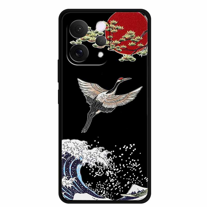 For Vivo S50 5G Case 3D Emboss Flower Black Silicone Soft Back Cover Case For Vivo S50 2025 Phone Case 6.59" Coque V2528A Fundas