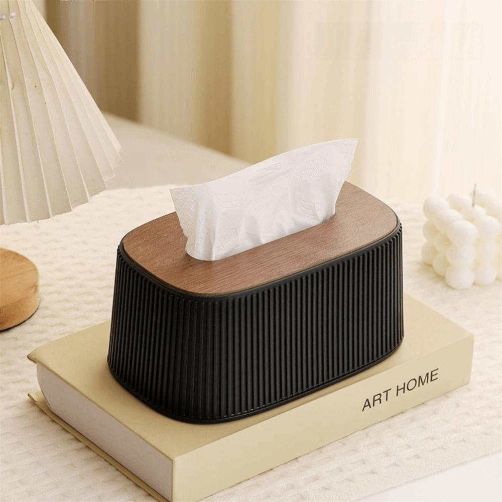 Smooth Tissue Box with Lid Large Opening Facial Tissue Holder Desktop Tissue Dispenser Office