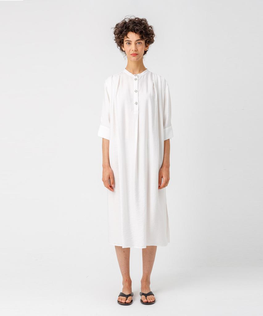 PAGE Shirred Shirt Dress_Ivory