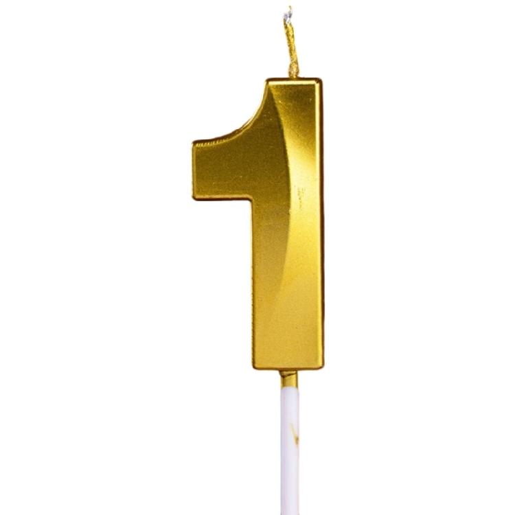 Celebration Ready Gold Number Candle Glittering Design 0 to 9 Digits Not Toxic Wax Cake Top Decoration