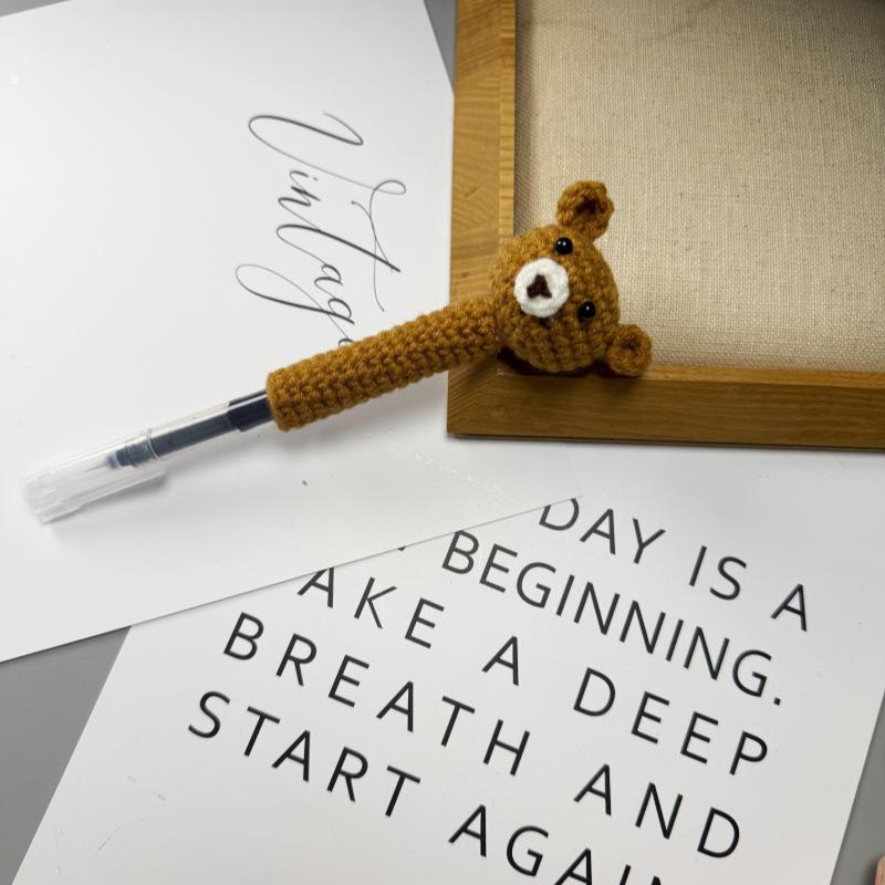 Sunflower Crochet Pen Holder Bear Doll Gift for Teacher's Day