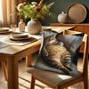 Fat Cat Lying Down Print Pillowcase - Perfect for Living Room and Bedroom Decor, Ideal Holiday Gift (Pillow Insert Not Included)