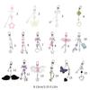 Heart Star Beaded Charm Keychains Sweet Cute Pendant Hanging Ornament Keyring Backpack Decoration for Women Girls
