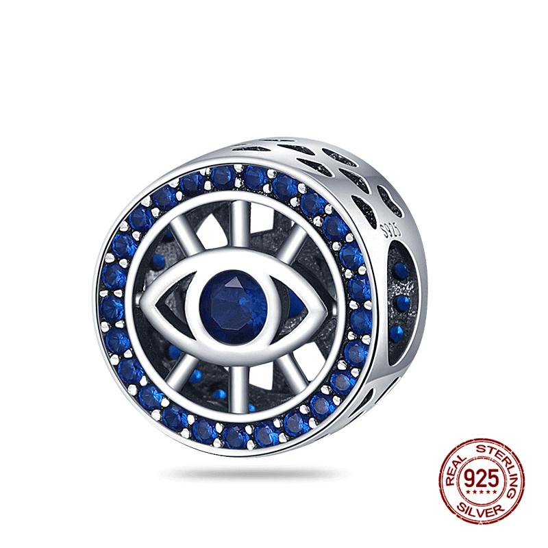 925 Silver Devil's Eye Charm Beads 3mm Fit DIY Bracelet Women's Fashion Jewelry Gift Original Handmade