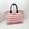 2024 New Commuter Practical Large Women's Large Capacity Leisure Tourism Stripe Plaid Handmade Tassel Handbag