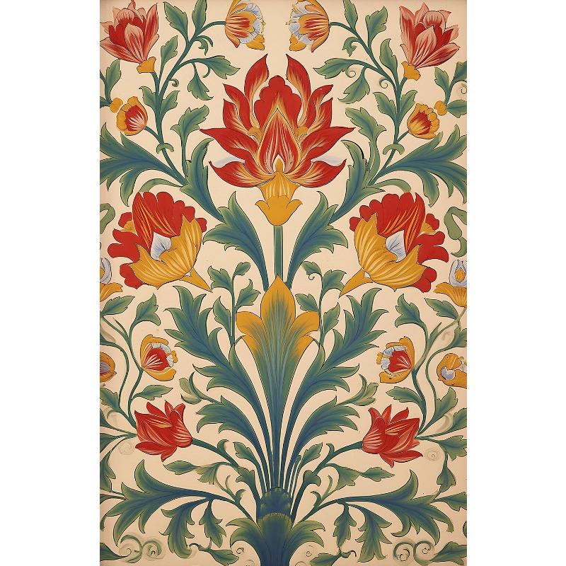 Indischer Lebensbaum Vintage Volkskunst Blühender Baum Böhmische Kunst Poster Leinwandmalerei Wanddrucke Bild für Zimmer Heimdekor