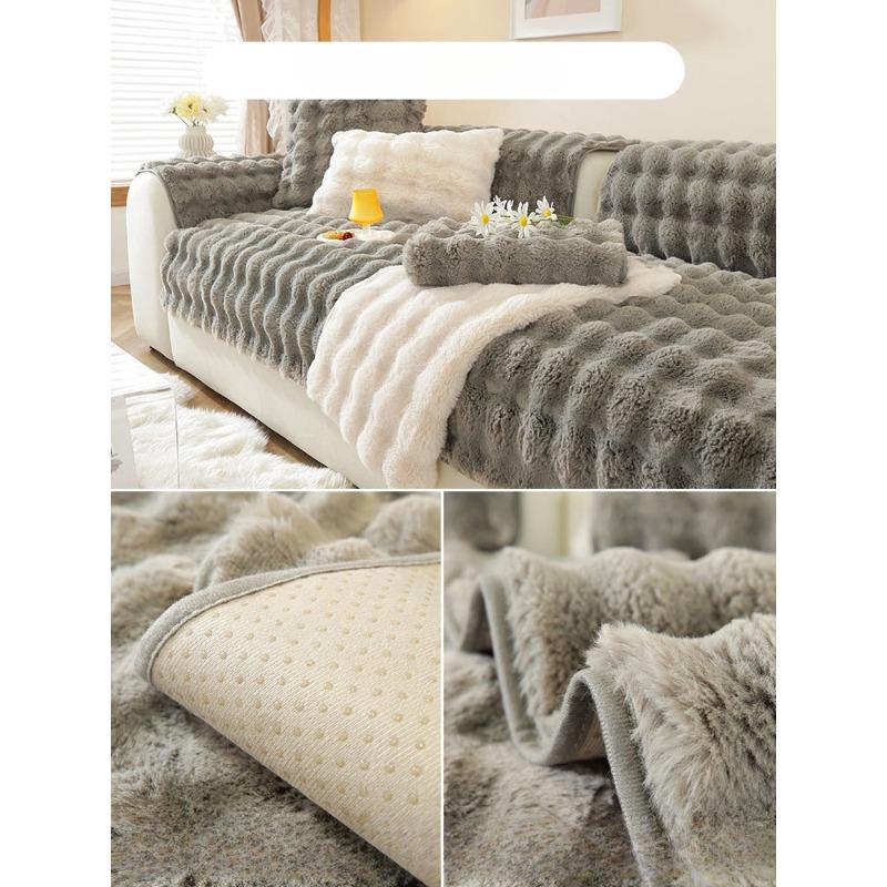 Plyšový polštář na pohovku Králík Protiskluzový zimní potah na pohovku odolný vůči skvrnám Látka vysoce kvalitní potah na pohovku All-Inclusive potah
