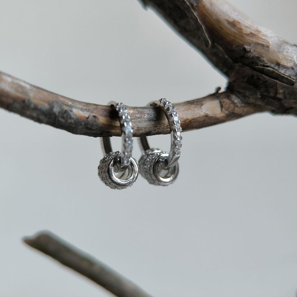 Brincos de prata com zirkonia cúbica (2180715)