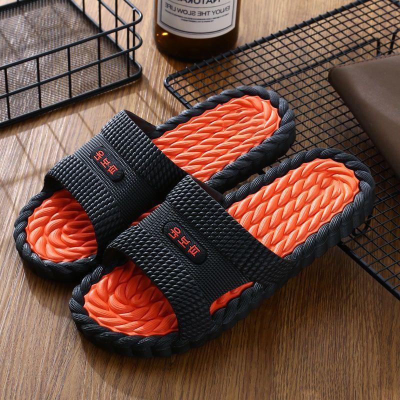 Men's EVA Slippers Black Patchwork Color Soft Sole Casual Indoor Slippers At Home Bathroom Anti Slip Slippers Summer