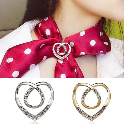 Schalhalter Leicht Einzigartig Multifunktional Damen Liebe Herz Schal Knotenring Clip Seidenschal Brosche ARI