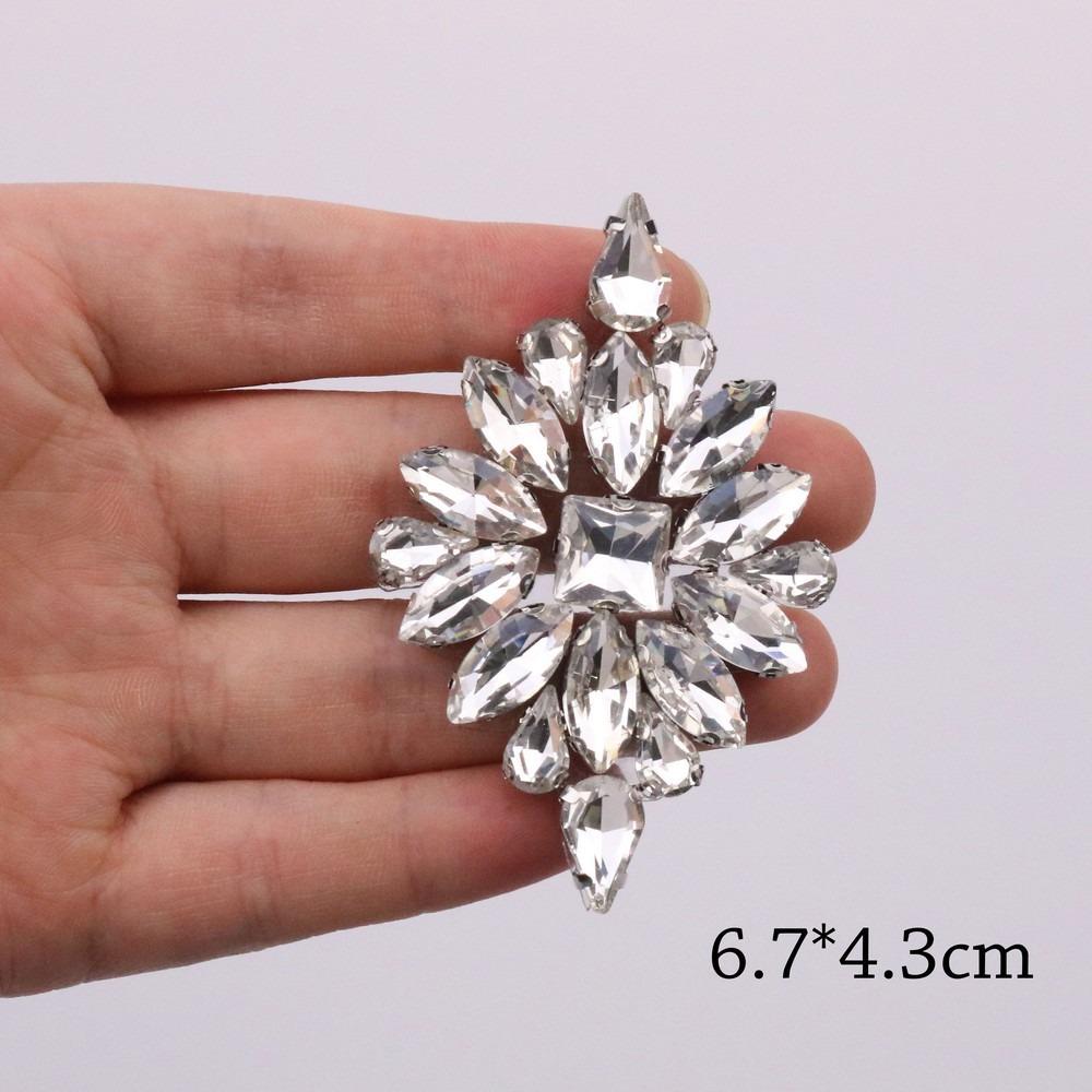 Elegant Glue Back Diamond Beaded Patches Crystal Beaded Diamond Decoration Beading Applique Rhinestone Patches