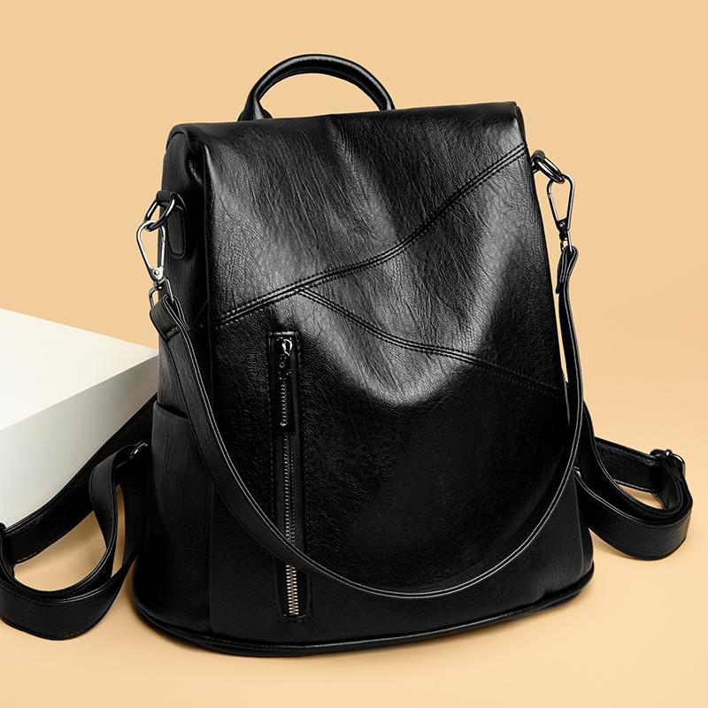 

Solid Color Fashion Soft Back Buckle Backpack with High Quality Internal Compartment Large Capacity