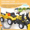 Children's Pedal Tractor with Front Loader and Trailer, Yellow/Black, Ages 3+