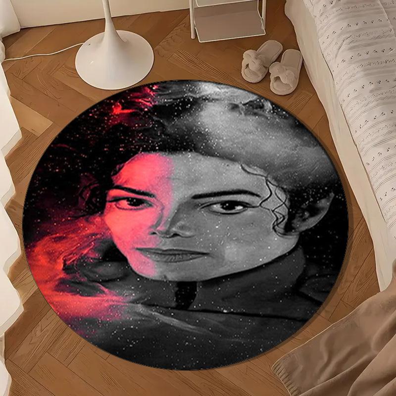 Metallic Hair Style Michael muisc Round Rug for Livingroom,Bedroom, Palyroom, Chair Rug, Area rug, Circle Carpet, Large Size Fan Christmas gift