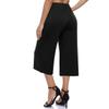 Women's High Waist Solid Color Casual Trousers Workout Pants 3/4 Pants