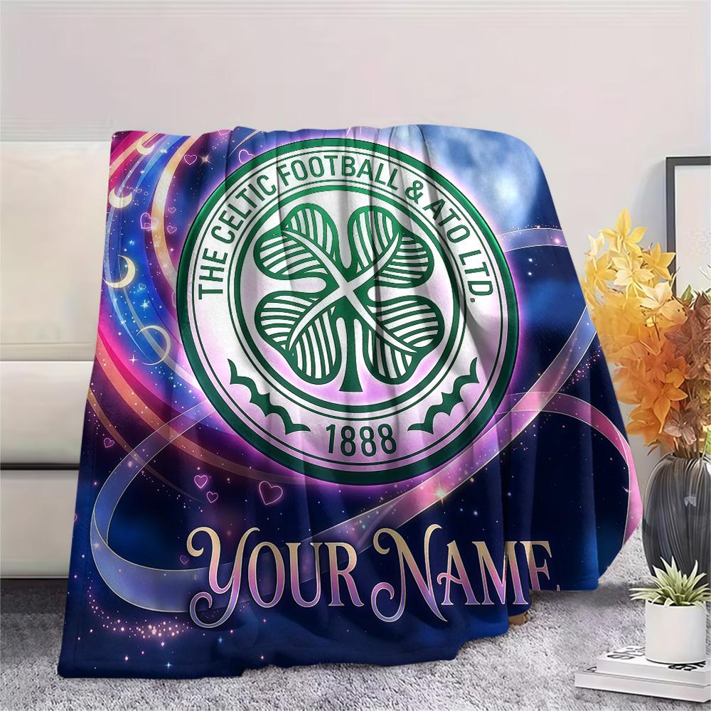 Custom Name The Celtic Football Club2 Flannel Blanket, High quality Comfortable for All Seasons, Home Decor, Warmth and Comfort