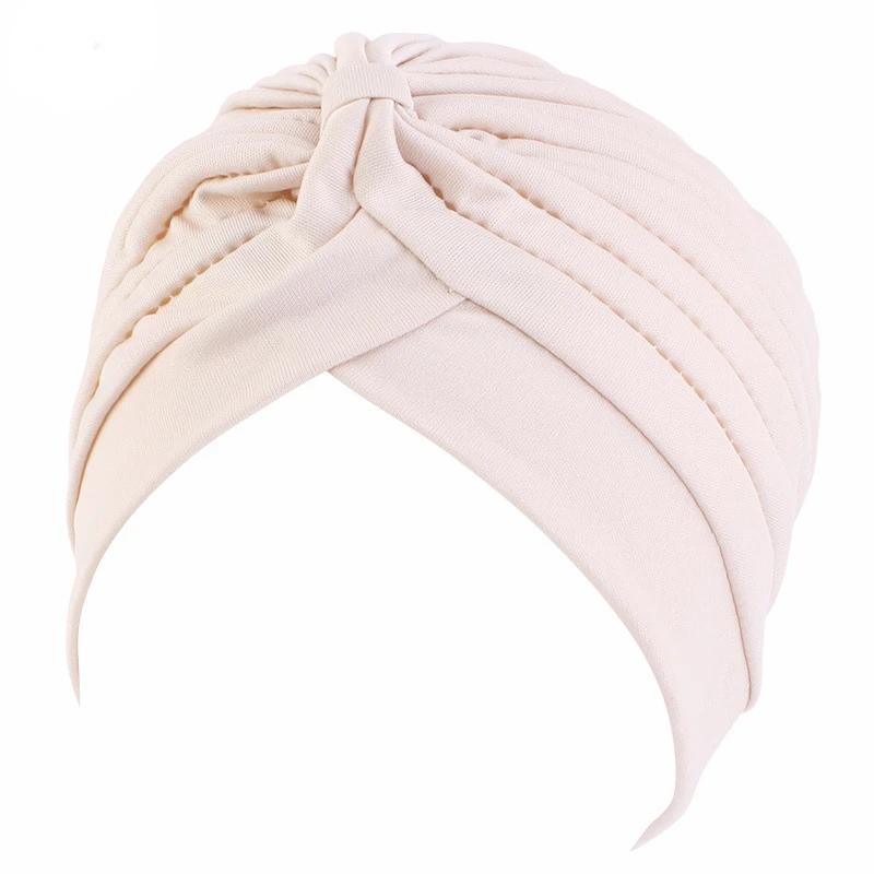 Nowa damska miękka muzułmańska wygodna czapka do spania turban do chemioterapii na wypadanie włosów z powodu raka bawełniana nakrycie głowy opaska na głowę akcesoria do włosów
