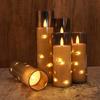 Flameless LED Candles with Embedded Star String Battery Operated  Remote Flickering Pillar Candle Light &Timer Home Decoration