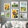 Sunflower Butterfly Mountain Lake Flowers Wall Art Canvas Painting Nordic Posters And Prints Wall Pictures For Living Room Decor