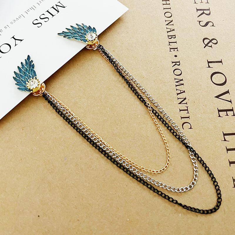 

Голубые крылья брошь кисточка женская легкая роскошная нишевая премиум дизайн корсаж винтажный воротник аксессуары