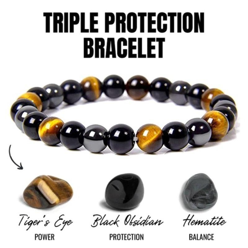 Cross-border Bracelet Tiger Eye Stone Fashionable Unisex Round Bead Natural String
