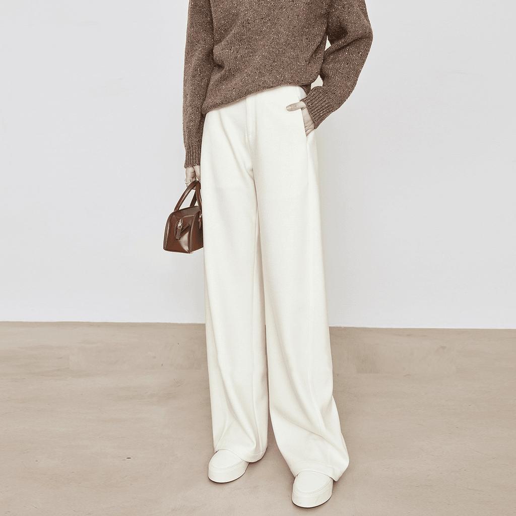 Wool Narrow Straight-leg Pants Thickened New Autumn and Winter Loose Scimitar Pants Loose Wide-leg Pants Drape the Floor