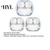 Silicone Sleeve Toddler Plate Stainless Steel with Suction Base 3-Compartment Baby Mess-free Mealtime Set Bowl Non-Slip Grip Unbreakable Metal