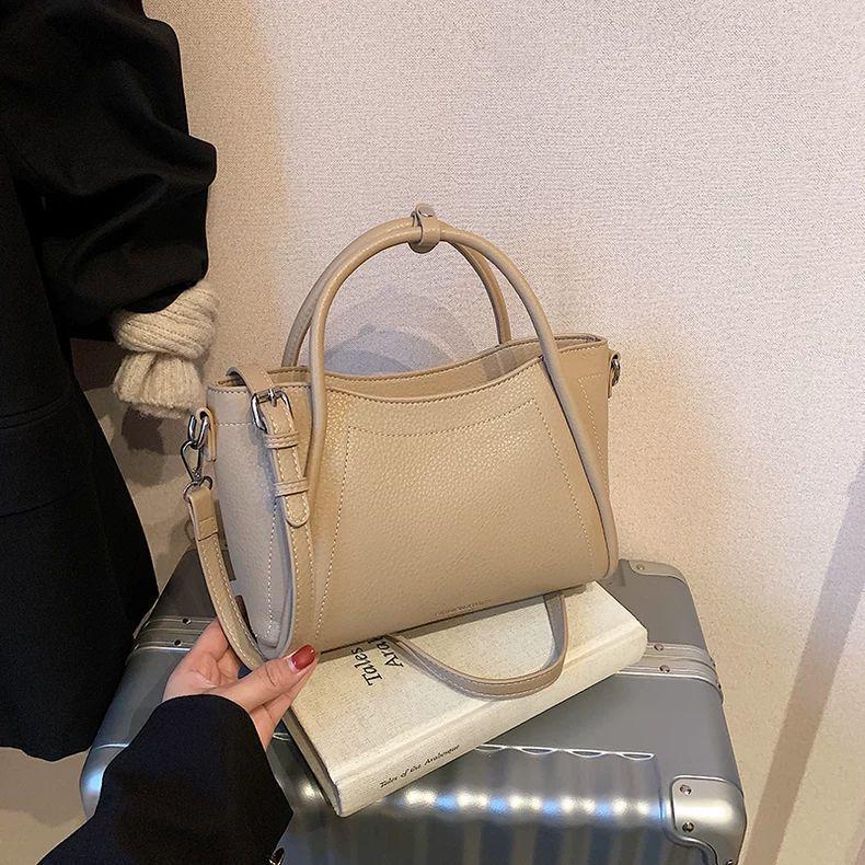 Damen Eimerhandtasche im koreanischen Stil für Frühling 2025 - Vielseitige Hand-Trage-Tasche - Lässige Schultertasche für den Arbeitsweg