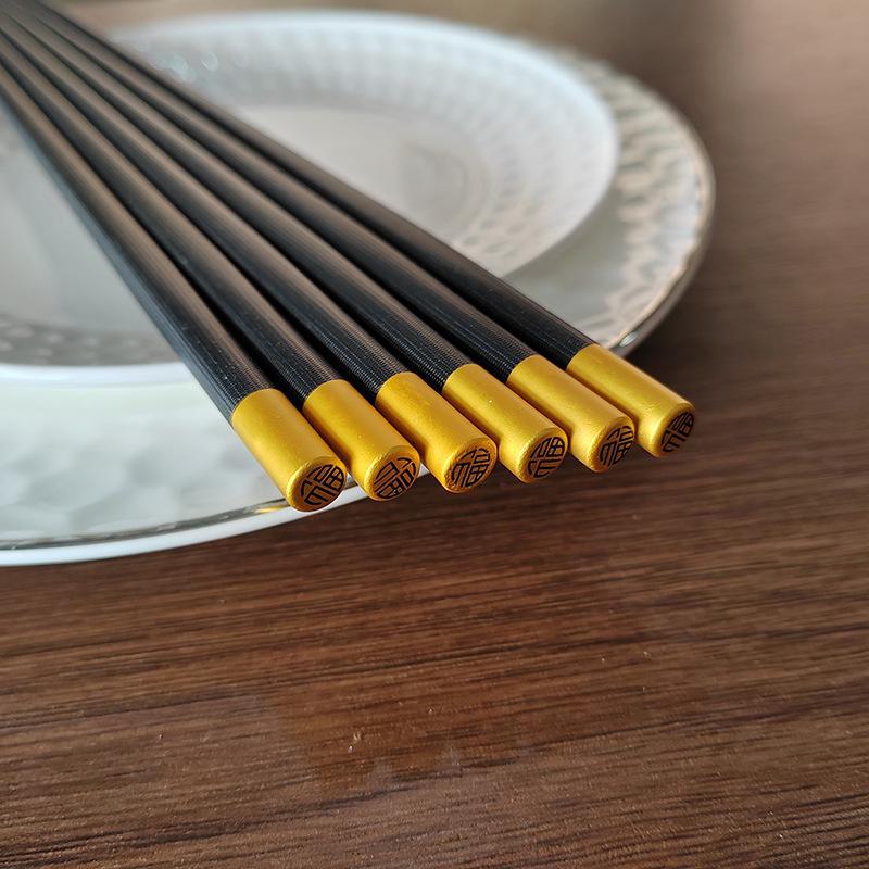 Luxurious Morandi Dark Green Non-Slip Porcelain Chopsticks for Home and Hotel Use, Mildew-Proof and Stylish Alloy Handles.