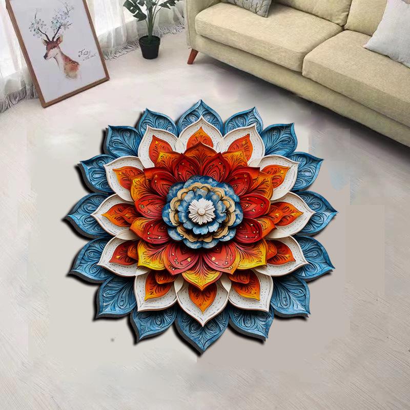 3D Floral Diatomaceous Earth Absorbent Non-Slip Floor Mat for Bathroom, Entrance, Sofa, Bedroom.