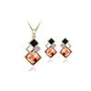 Jewelry Sets Korean Minimalist Crystal Necklace Earring Set Versatile Women's Temperament Trendy Diamond Pendant Necklace