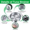 1PC Tuna Can Strainer Stainless Steel Food Can Strainer Sieve Metal Tuna Press Lid Canning Colander Oil Drainer Tuna Can Filter