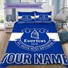 Custom Name Everton FC Pattern Bedding uilt Set uilt Cover Pillowcase Home Decoration Birthday Gift (1*duvet cover+2*pillowcase without core)