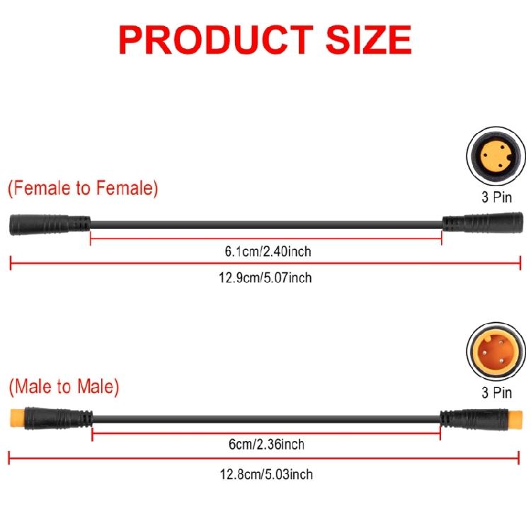Efficient Electric Bike Throttles Cable Waterproofed Extension Connector Wire for Electric Bicycles