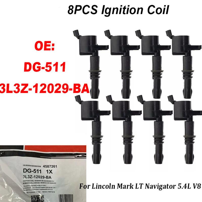 8PCS Ignition Coil DG511 DG-511 High Quality For Mustang F150 Lincoln 4.6L 5.4L 2004-2008 3L3Z-12029-BA C1541 FD508