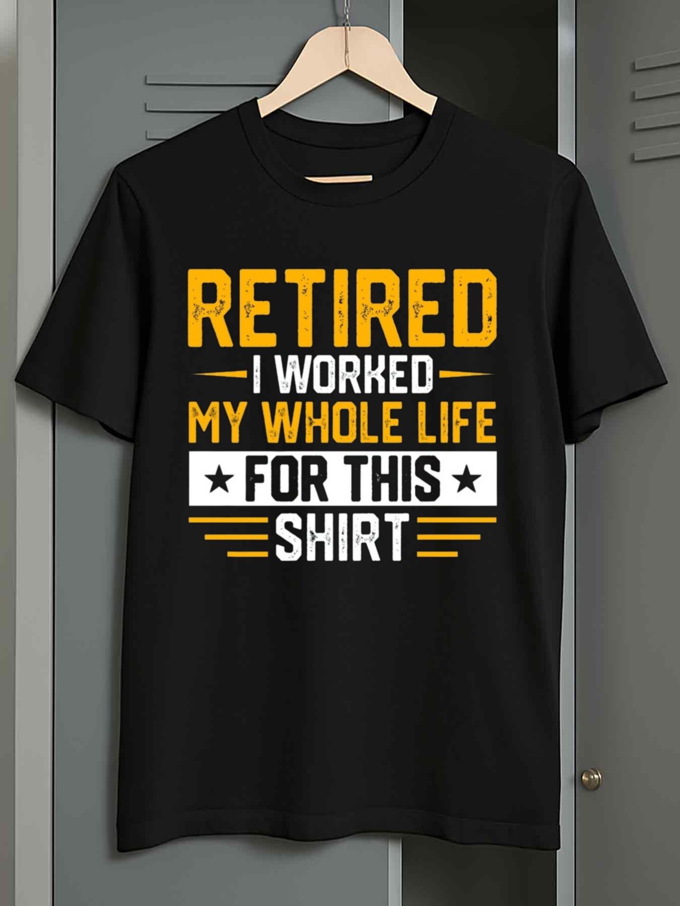 Men s T-Shirt Y2K Retirement Slogan Plus Size XL