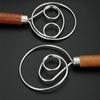 Egg Beater Kitchens Accessories Baking Tool For Kitchen Gadgets Danish Dough Whisk Two-hole Flour Cake Mixer Wooden Handle Eggs