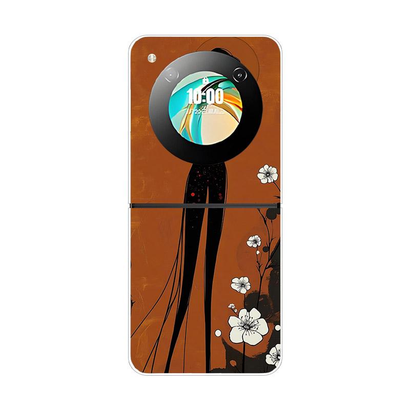 Etui na ZTE Nubia Flip NX724J Modne Malowane Przezroczyste Twarde PC Składane Na ZTE Libero Flip 5G A304ZT Przezroczyste Etui na Telefon Funda