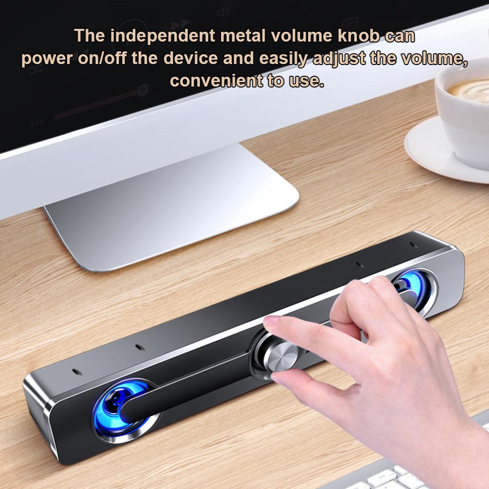 V-111 Computer Spker USB Wired Powerful Bar Stereo Subwoofer Bass Spker Surround Sound Box for PC Laptop Phone Tablet MP3 MP4