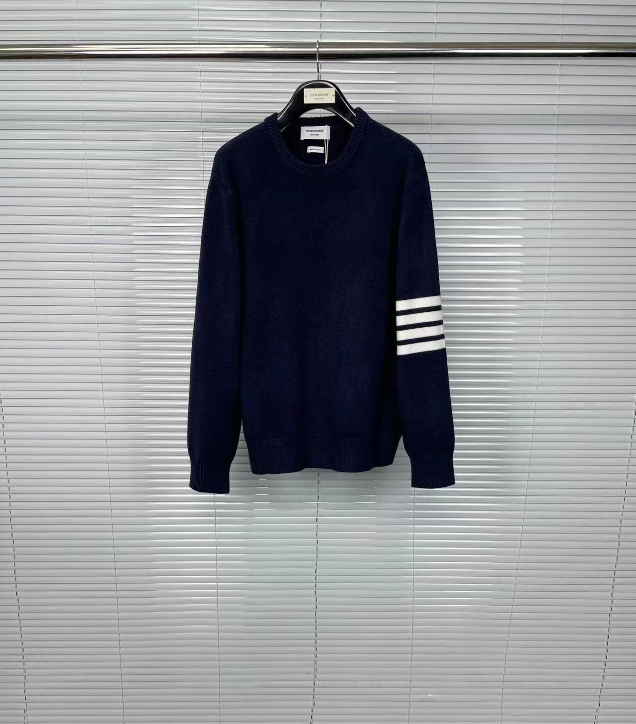 

Унисекс TB Tom Wool Sweater - Новая коллекция осень/зима, плотный, теплый и удобный повседневный свитер с круглым вырезом XL темно-синий