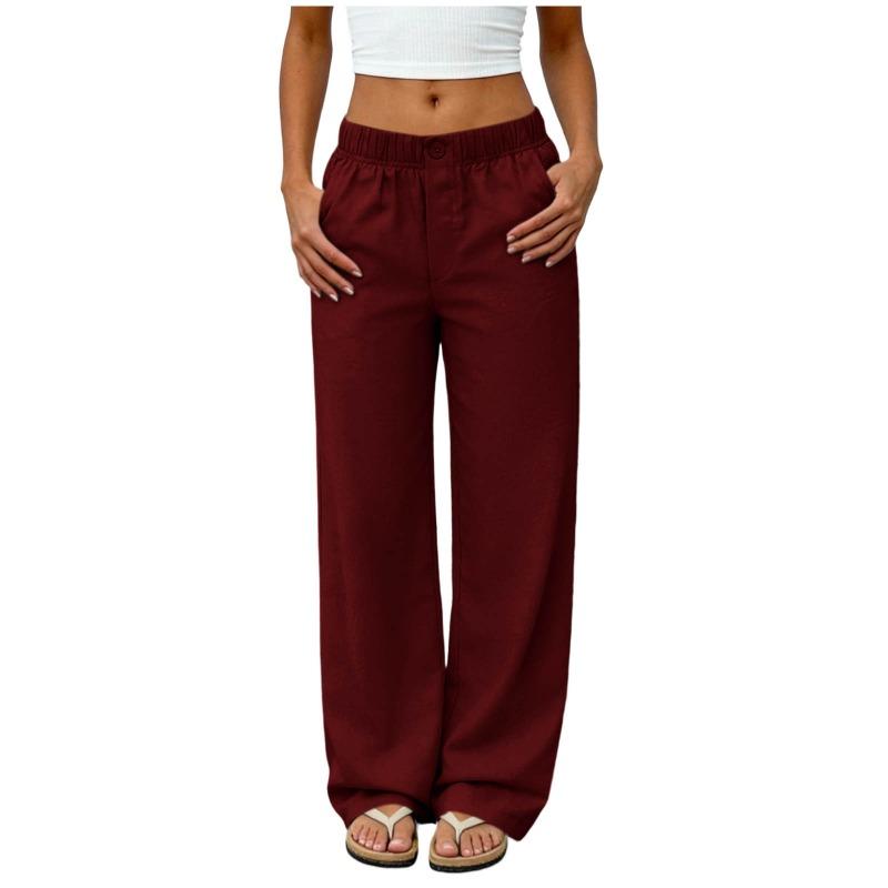 Summer new European and American style high waist loose straight pants women's casual trousers fashion versatile European and American